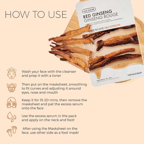 The Face Shop: Real Nature Red Ginseng Face Mask - 20 gm