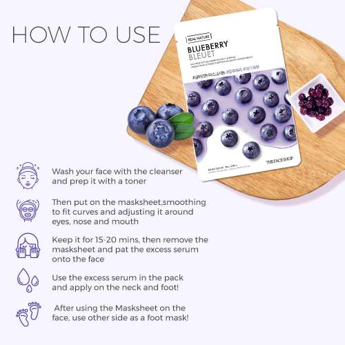 The Face Shop: Real Nature Blueberry Face Mask  20gm