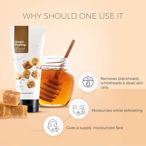 The Face Shop: Smart Peeling Honey Black Sugar Scrub - 120 ml