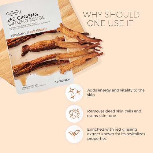 The Face Shop: Real Nature Red Ginseng Face Mask - 20 gm
