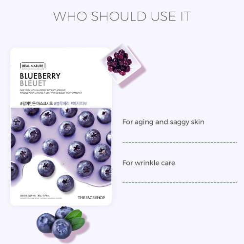 The Face Shop: Real Nature Blueberry Face Mask  20gm