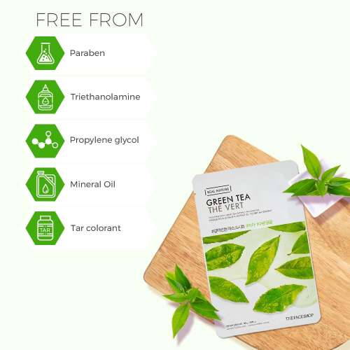 The Face Shop: Real Nature Green Tea Face Mask - 20 gm