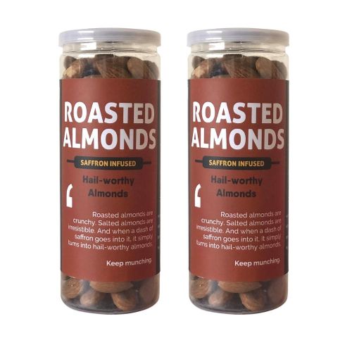 Omay Foods: Classic Salted Roasted Almonds - Pack of 2 (170gm each)
