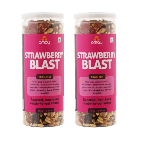 Omay Foods: Strawberry Blast Trail Mix - Pack of 2 (160gm each)