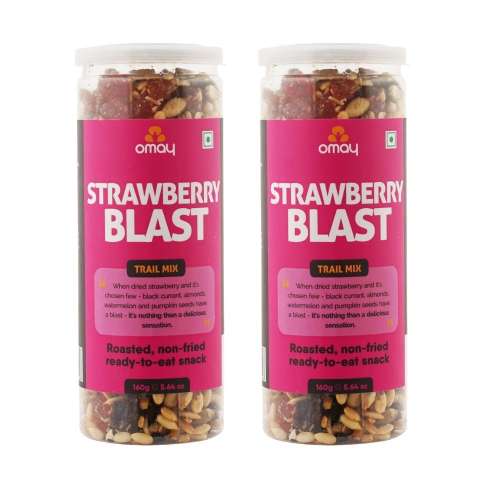 Omay Foods: Strawberry Blast Trail Mix - Pack of 2 (160gm each)