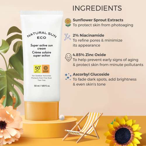 The Face Shop: Natural Eco Super Active Sun Cream 50ml