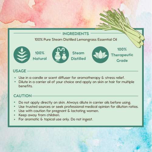 Nat Habit: Pure Lemongrass Essential Oil - 15ml