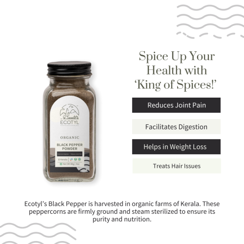 Ecotyl: Organic Black Pepper Powder - 80 gm