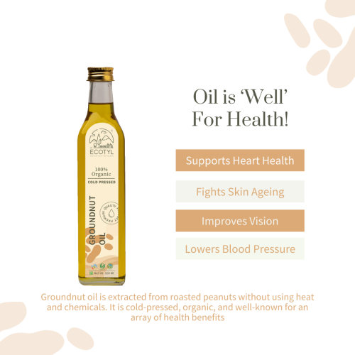 Ecotyl: Organic Cold-Pressed Groundnut Oil - 500 gm