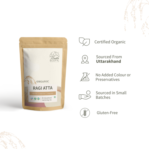 Ecotyl: Organic Ragi Atta - 250 gm
