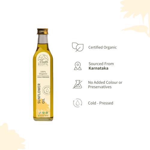 Ecotyl: Organic Cold-Pressed Sunflower Oil - 500 gm