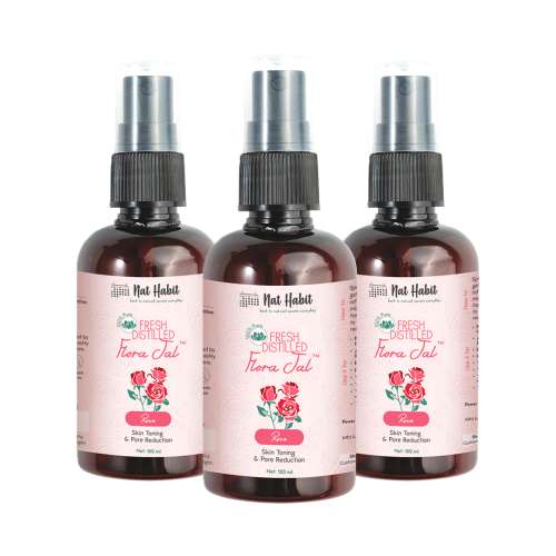 Nat Habit: Pure Gulab Jal (Rose Water) - 100ml (Pack of 3) Nat Habit: Pure Gulab Jal (Rose Water) - 100ml (Pack of 3)