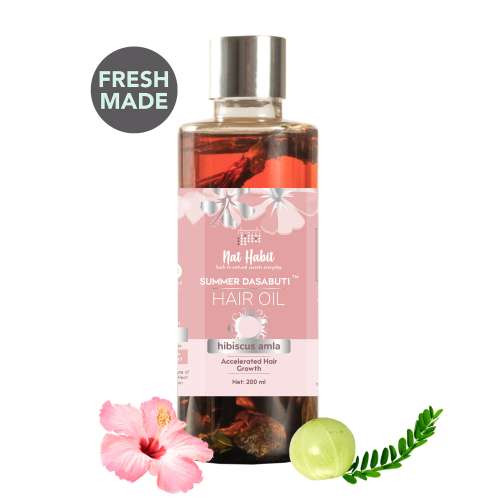 Nat Habit: Hibiscus Amla Hair Growth Summer Dasabuti Hair Oil - 200 ml