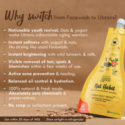 Nat Habit: Fresh Sweet Orange Ubtan - Twin Pack