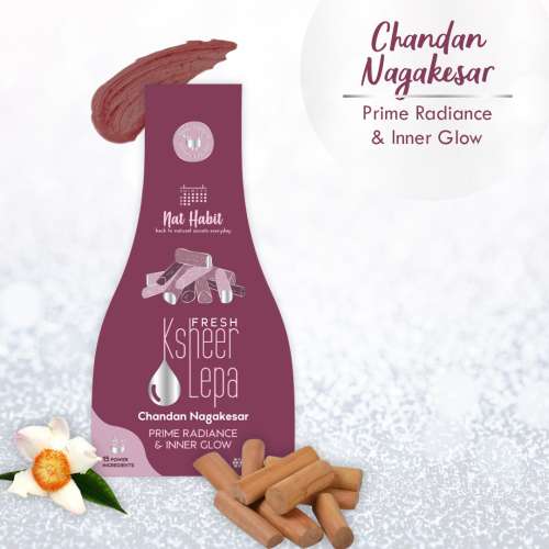 Nat Habit: Fresh Chandan Nagakesar Ksheer Lepa Face Pack Mask - 40gm Nat Habit: Fresh Chandan Nagakesar Ksheer Lepa Face Pack Mask - 40gm