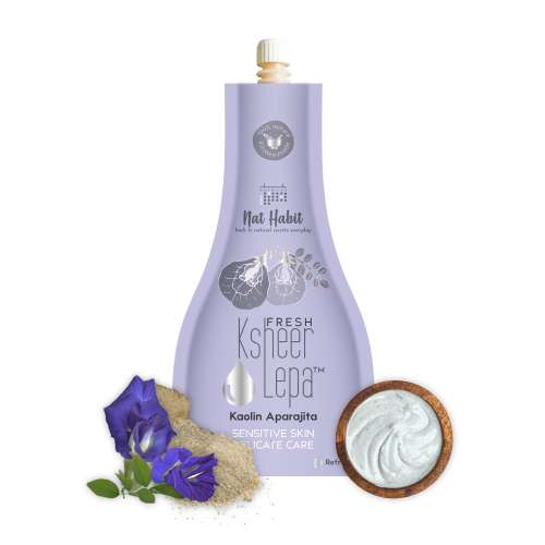 Nat Habit: Fresh Kaolin Aparajita Ksheer Lepa Face Pack Mask - 40gm Nat Habit: Fresh Kaolin Aparajita Ksheer Lepa Face Pack Mask - 40gm