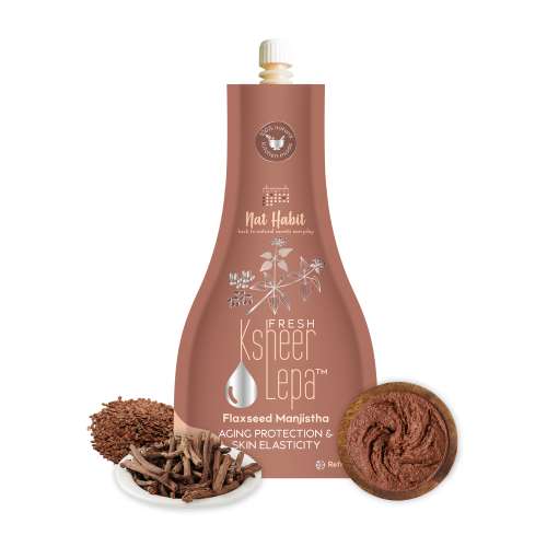 Nat Habit: Fresh Flaxseed Manjistha Ksheer Lepa Face Pack Mask, Prevents Wrinkles - 40gm Nat Habit: Fresh Flaxseed Manjistha Ksheer Lepa Face Pack Mask, Prevents Wrinkles - 40gm