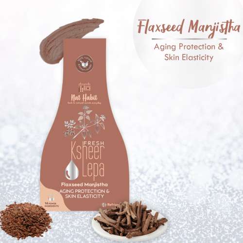 Nat Habit: Fresh Flaxseed Manjistha Ksheer Lepa Face Pack Mask, Prevents Wrinkles - 40gm
