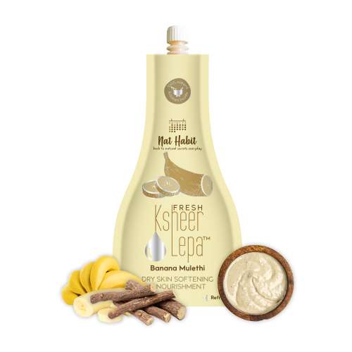 Nat Habit: Fresh Banana Mulethi Ksheer Lepa Face Pack Mask - 40gm Nat Habit: Fresh Banana Mulethi Ksheer Lepa Face Pack Mask - 40gm