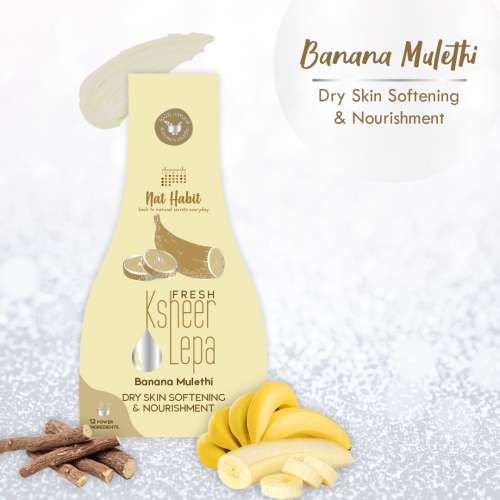 Nat Habit: Fresh Banana Mulethi Ksheer Lepa Face Pack Mask - 40gm Nat Habit: Fresh Banana Mulethi Ksheer Lepa Face Pack Mask - 40gm