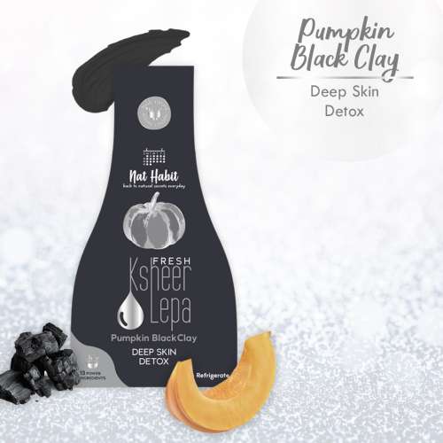 Nat Habit: Fresh Pumpkin Black Clay Ksheer Lepa Face Pack Mask - 40gm