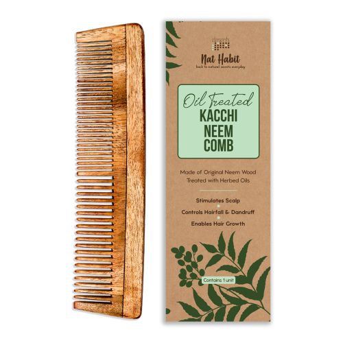 Nat Habit: Kacchi Neem Comb (Dual Tooth)