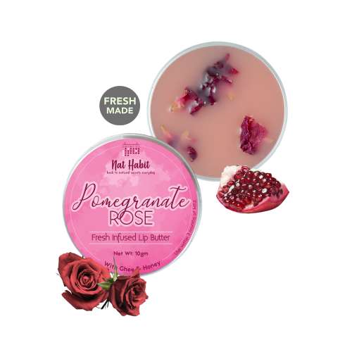 Nat Habit: Pomegranate Rose Lip Balm - 10gm
