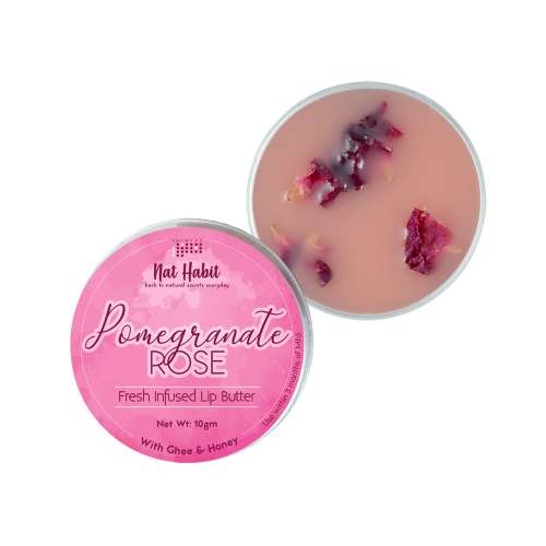 Nat Habit: Pomegranate Rose Lip Balm - 10gm