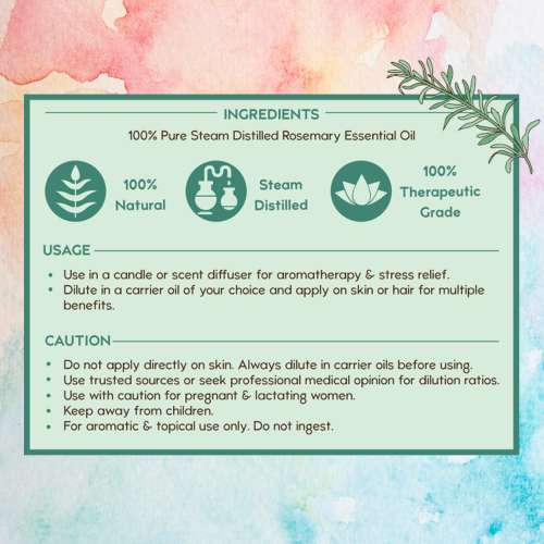 Nat Habit: Pure Rosemary Essential Oil - 15ml Nat Habit: Pure Rosemary Essential Oil - 15ml