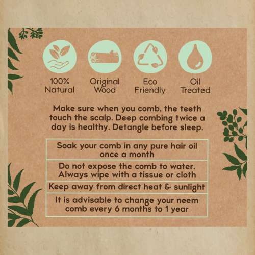 Nat Habit: Kacchi Neem Comb (Fine Tooth)