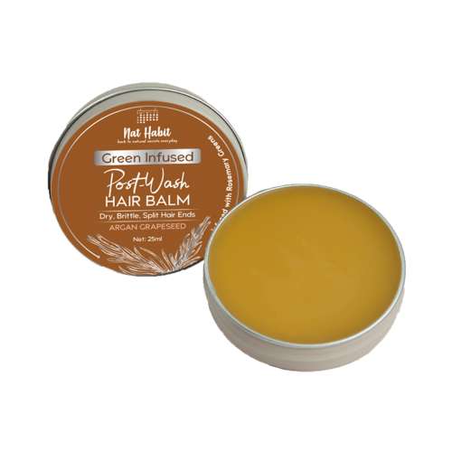 Nat Habit: Argan Grapeseed Hair Balm For Men & Women Infused With Rosemary & Oils , 25ml