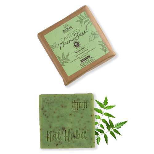 Nat Habit: Sacred Neem Basil Soap - 125gm