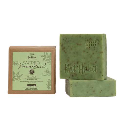 Nat Habit: Sacred Neem Basil Soap - 125gm
