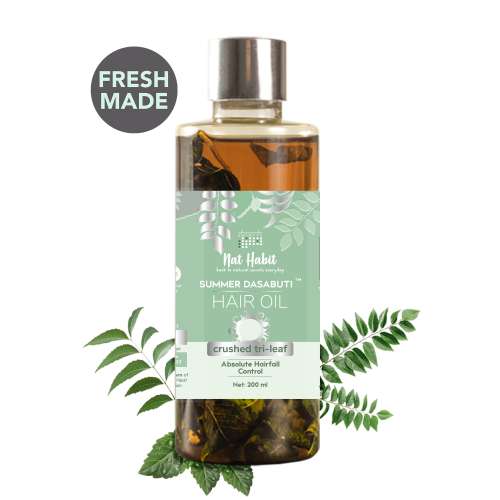 Nat Habit: TriLeaf Hair Fall Control Summer Dasabuti Hair Oil - 200 ml