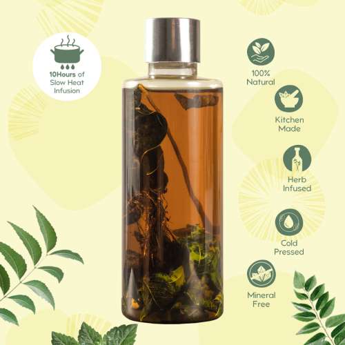 Nat Habit: TriLeaf Hair Fall Control Summer Dasabuti Hair Oil - 200 ml Nat Habit: TriLeaf Hair Fall Control Summer Dasabuti Hair Oil - 200 ml