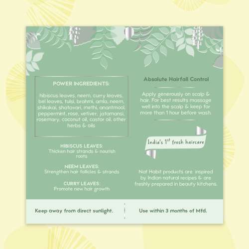 Nat Habit: TriLeaf Hair Fall Control Summer Dasabuti Hair Oil - 200 ml Nat Habit: TriLeaf Hair Fall Control Summer Dasabuti Hair Oil - 200 ml