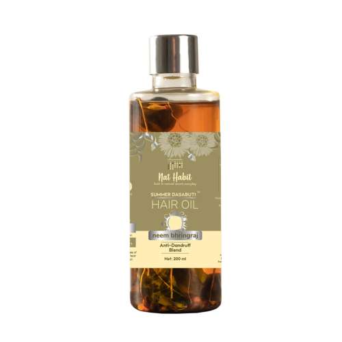 Nat Habit: Neem Bhringraj Anti Dandruff Summer Dasabuti Hair Oil - 200 ml