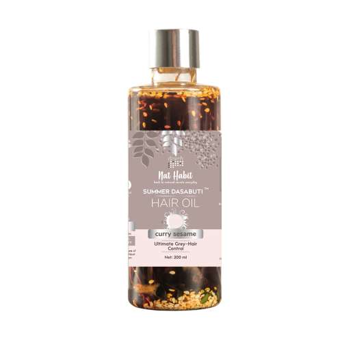 Nat Habit: Curry Sesame Summer Dasabuti Hair Oil - 200 ml
