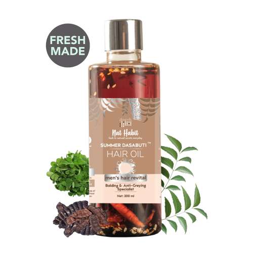 Nat Habit: Men's Revital Summer Dasabuti Hair Oil - 200 ml