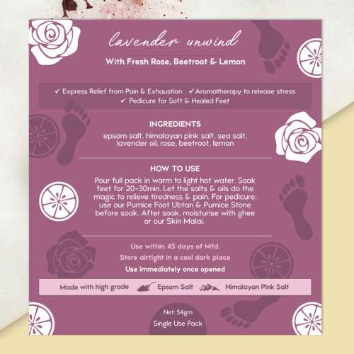 Nat Habit: Fresh Lavender Unwind Foot Salt - Pack of 2 Nat Habit: Fresh Lavender Unwind Foot Salt - Pack of 2