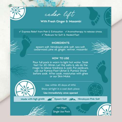 Nat Habit: Fresh Cedar Lift Foot Salt - Pack of 2 Nat Habit: Fresh Cedar Lift Foot Salt - Pack of 2