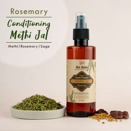 Nat Habit: Rosemary Water Hair Mist Spray for Women | Reduces Hairfall & Strengthens Hair | 200ml