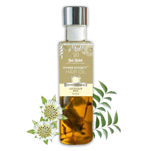 Nat Habit: Neem Bhringraj Anti Dandruff Summer Dasabuti Hair Oil - 100 ml