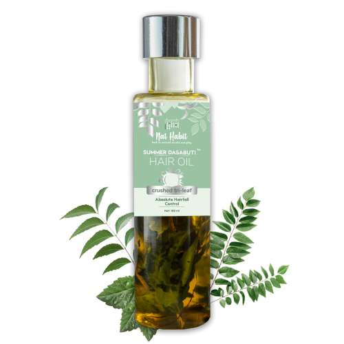 Nat Habit: TriLeaf Hair Fall Control Summer Dasabuti Hair Oil - 100 ml Nat Habit: TriLeaf Hair Fall Control Summer Dasabuti Hair Oil - 100 ml