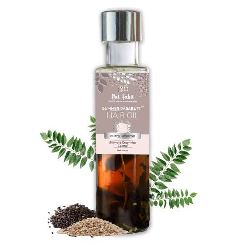 Nat Habit: Curry Sesame Summer Dasabuti Hair Oil - 100 ml Nat Habit: Curry Sesame Summer Dasabuti Hair Oil - 100 ml