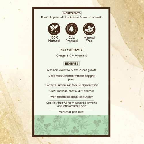 Nat Habit: Cold Pressed 100% Pure Castor (Arandi) Oil - 200ml Nat Habit: Cold Pressed 100% Pure Castor (Arandi) Oil - 200ml