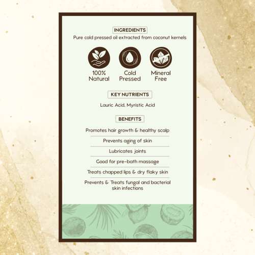 Nat Habit: Cold Pressed 100% Pure Coconut Oil - 200ml Nat Habit: Cold Pressed 100% Pure Coconut Oil - 200ml