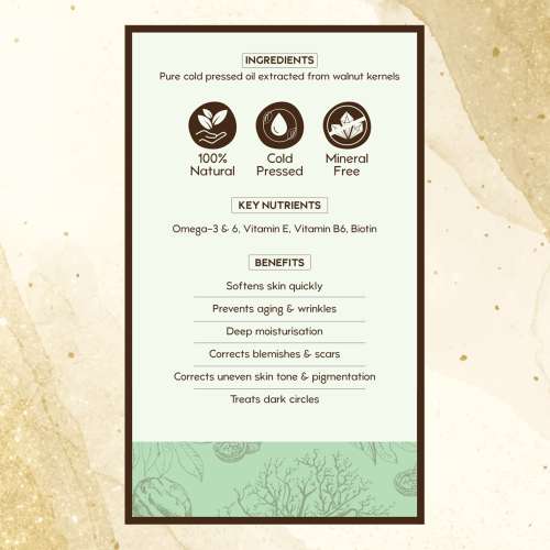 Nat Habit: Cold Pressed 100% Pure Walnut Oil - 30 ml Nat Habit: Cold Pressed 100% Pure Walnut Oil - 30 ml