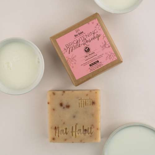 Nat Habit: Brightening Milk Rosehip Soap 125gm (Twin Pack of 2)