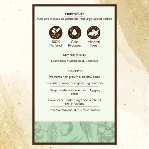 Nat Habit: Cold Pressed 100% Pure Virgin Coconut Oil - 200ml